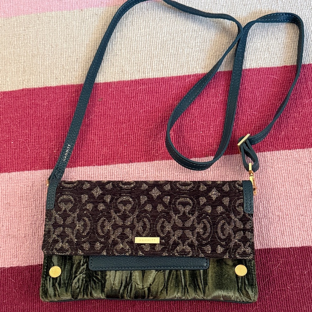 LIKE NEW. HAMMITT AJ LEATHER ANTIQUE ATELIER STUDDED SNAP CROSSBODY PURSE